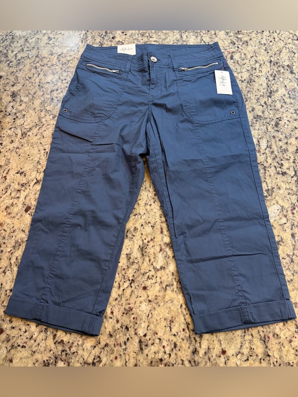Style & Co. Slate Blue Cropped Utility Capris